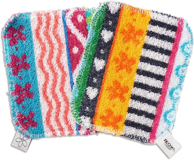 Skoy Bundle, 2-Pack Scrub, and 4-Pack Swedish Dishcloth, Reusable Cleaning Products for Kitchen and Household, Planet-Friendly, Dishwasher Safe Soft Scrub, Monochromatic Colors