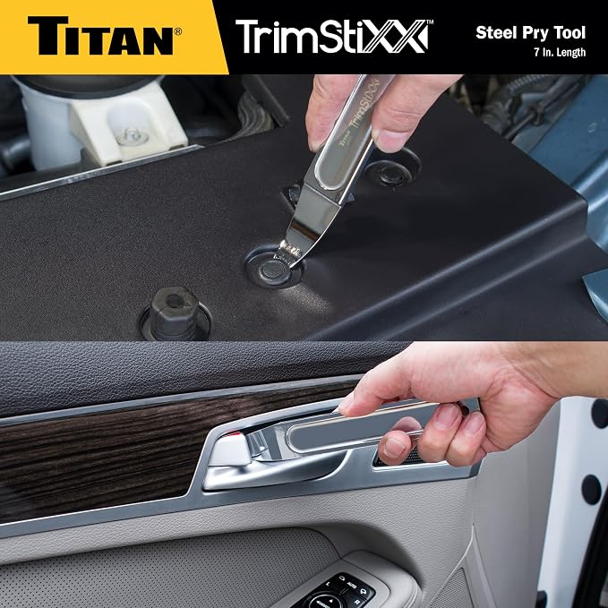 Titan 11571 Trim Stixx 7-Inch Wedge Pry Bar Tool with Razor-thin Angled Pry End