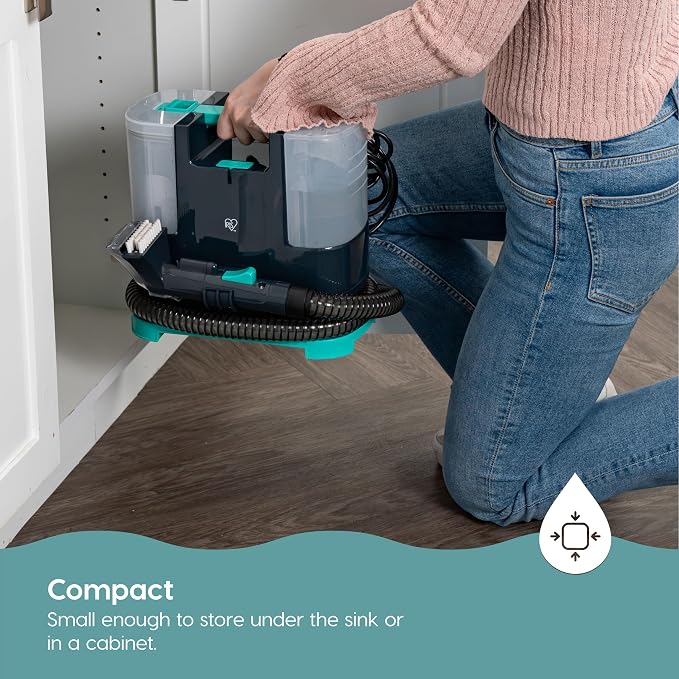 IRIS USA Carpet Upholstery Spot Cleaner, Chemical-Free, 1000mL Tank | Auto Spray, Low Pile Carpets, Couch, Sofa, Car Detailing, Shallow Berber Rug