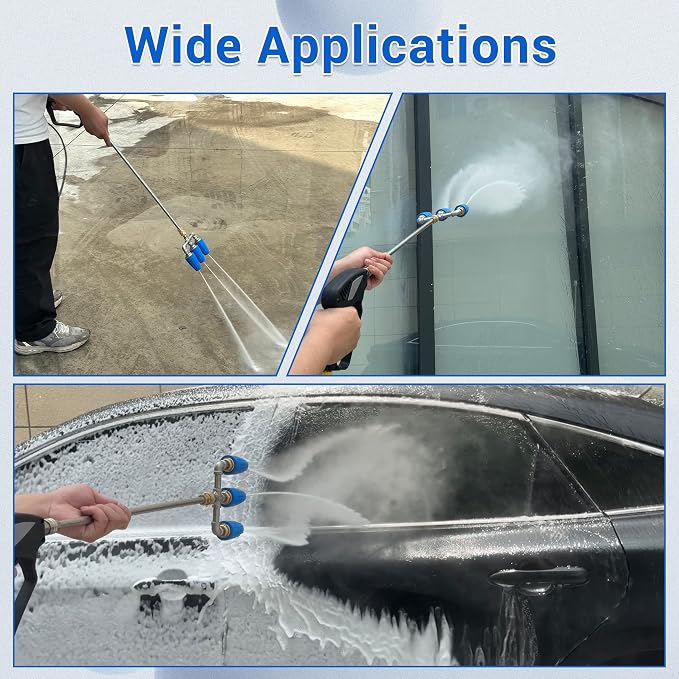 Triple Turbo Nozzle Pressure Washer, 1/4" Quick Connector, 4000 PSI | 360° Rotating Turbo Nozzle, 2.0 Orifice 3-in-1 Turbo Nozzle