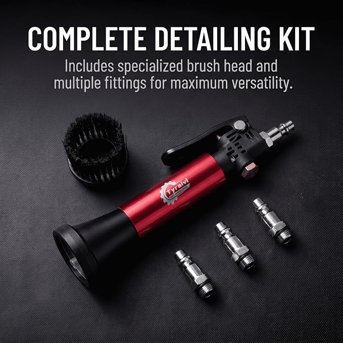 Mini Air Blower for Car Detailing, Pneumatic Interior Cleaning Tool with Tornado Airflow, Metal Air Blow Gun for Vents, Seat Tracks, Cup Holders & Tight Spaces