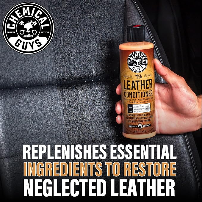 Chemical Guys, Leather Cleaner & Conditioner Kit for Cars & Home, 2 x 16 oz | Two-step kit cleans then conditions seats, furniture, bags and boots, pH-balanced for natural and sealed leather