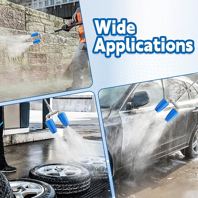 Dual Turbo Nozzle Pressure Washer, 4000 PSI, 1/4" Quick Connect | Twin 360° Rotating Jets for Concrete, Patios and Hard Surfaces, 4-6 GPM, 2.0 Orifice