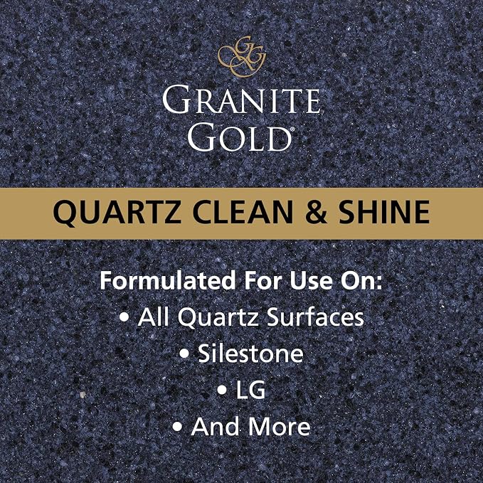 Granite Gold Quartz Clean & Shine Streak-Free Cleaner, Deeps Cleans and Polishes Quartz and Natural Stone Surfaces Including Silestone, LG, and More, 24 Fl Oz