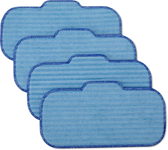 Amazon Basics Washable Steam Mop Replacement Pads for All Hard Floors, 4-Pack