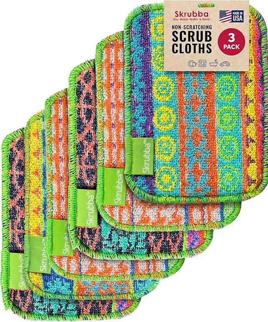 Wet-it! Skrubba 6-Pack Reusable Dish Scrubbers – Non-Scratch Scouring Pads for Kitchen & Household – Eco-Friendly, Dishwasher Safe Scrub Sponges for Dishes, Pots & Pans (Vogue)