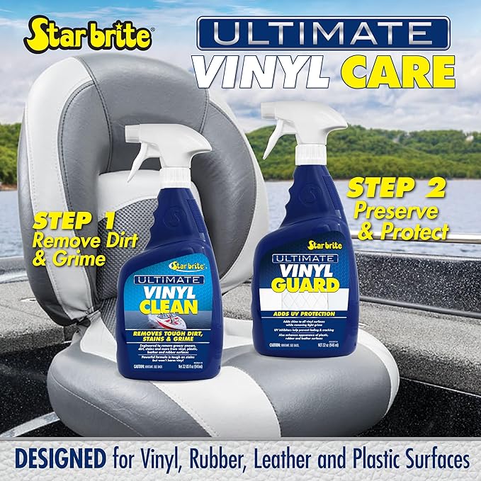 STAR BRITE Ultimate Vinyl Clean Multi-Surface Cleaner | Spray for auto, RV and boat upholstery, cleans rubber, leather, plastic, interior and exterior trim, wipe or rinse clean