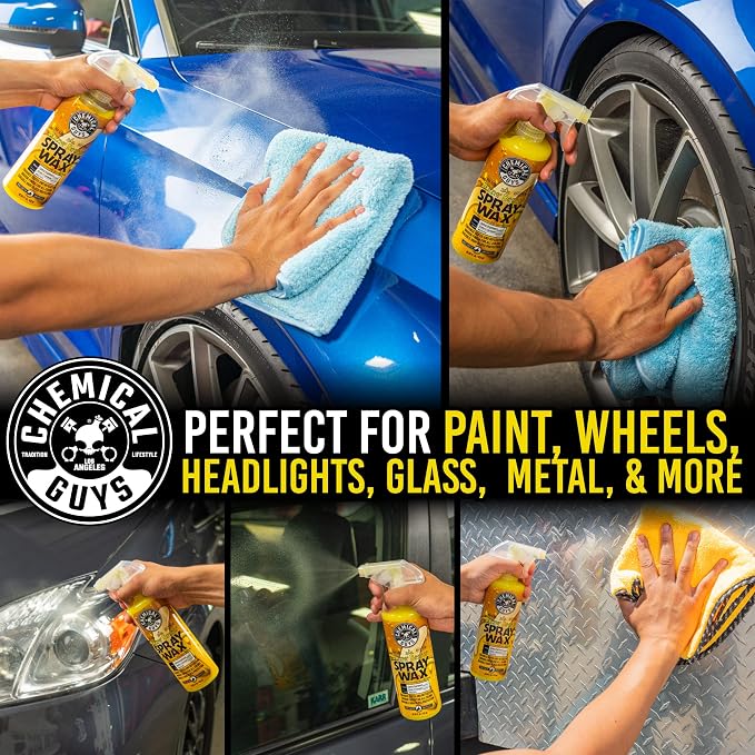 Chemical Guys, Blazin' Banana Carnauba Spray Wax, High Gloss Shine, 16 oz | Carnauba spray wax adds deep gloss and a slick layer on clean paint, glass and chrome, sweet banana scent