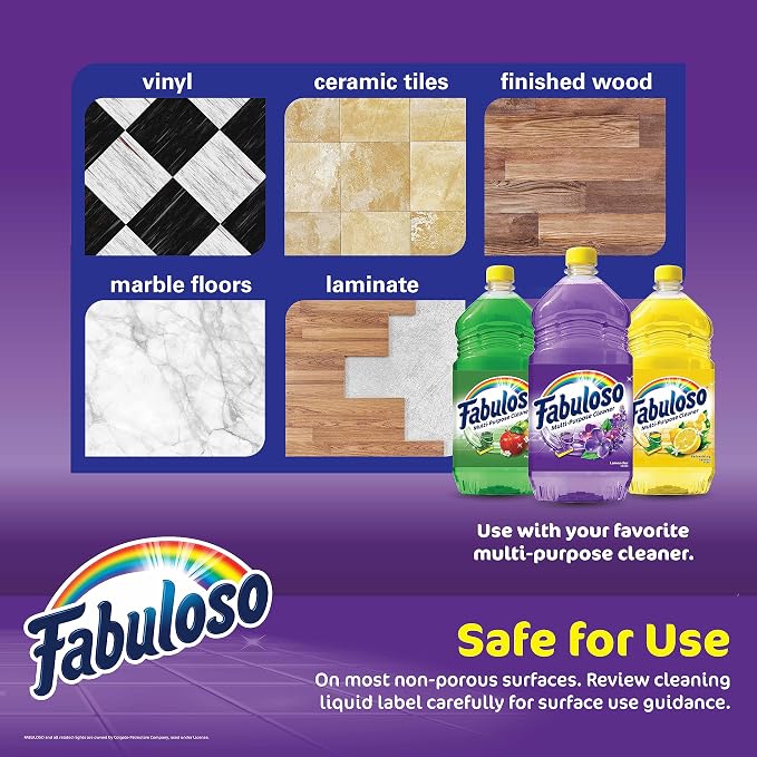 Fabuloso Microfiber Cleaning Cloths for Home & Car, Lint-Free Scratch-Free Rags for Glass, Kitchen & Wood, Reusable Machine Washable, Absorbent for Dusting & Wiping, Rainbow, 13 x 13 in, 8 Count