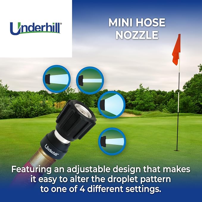 Underhill Magnum Mini Garden Hose Nozzle NG350 – Heavy Duty Adjustable Water Sprayer, 3/4 Inch Thread Inlet, Aluminum Body with Rubber Bumper, Jet Spray, High Pressure Hose Attachment