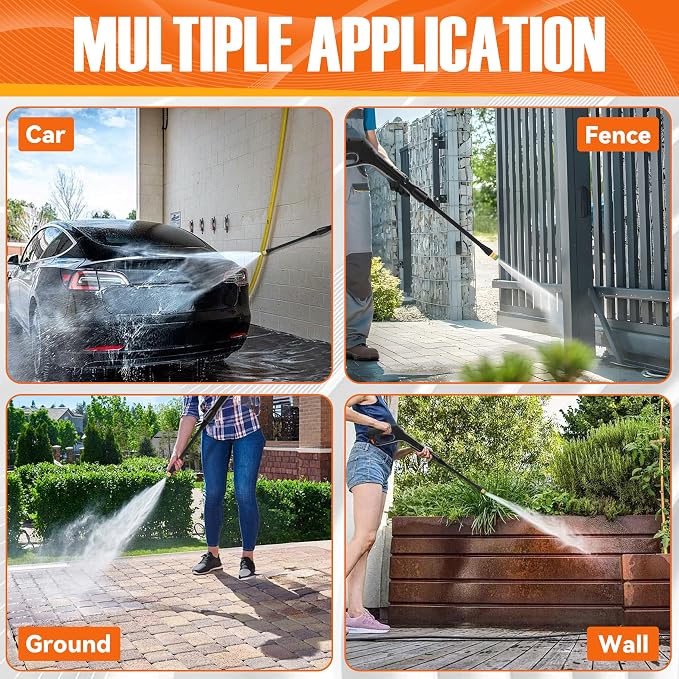 JOEJET Pressure Washer Spray Gun with Extension Wand and 5 Nozzle Tips | Compatible with Some Portland Husky Ford Pulsar ShopForce Taskforce Powerwasher