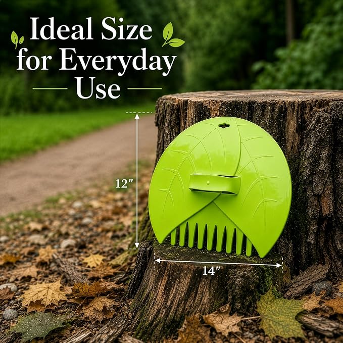 Gardenised Pair of Leaf Scoops, Hand Rakes for Lawn and Garden Cleanup (QI003286),Green
