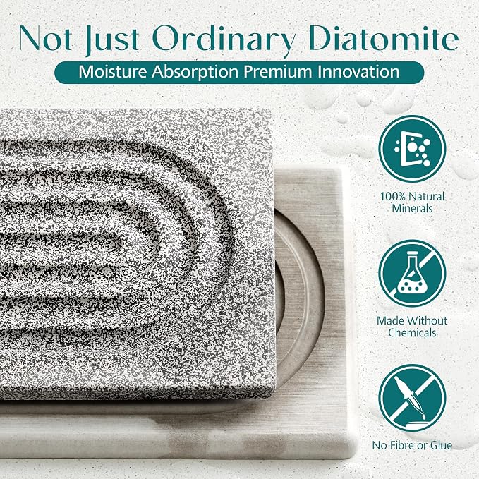 Stone Faucet Mat for Kitchen Sink, Food-Grade Diatomite Stone Drying Mat for Kitchen Counter, 2026 Upgraded Dishwasher-Safe & Ultra Absorbent, Stone Dish Matt for Bottles Utensils (30" x 3.9")