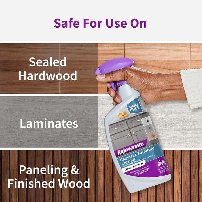 Rejuvenate Cabinet & Furniture Cleaner pH Neutral Streak and Residue Free Cleans Restores Protects, 24 Ounces, 6 Pack