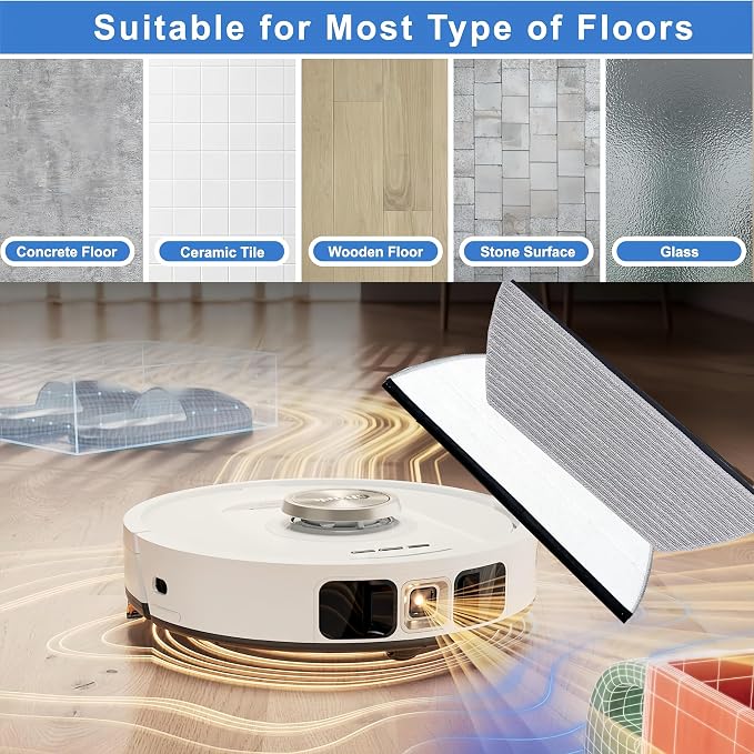 Replacement Mop Pads Compatible with Shark AV2800ZE RV2820YE RV2820ZE AV2820S AV2820AE RV2800AE RV2800S PowerDetect Never Touch Pro Robot Vacuum,Washable Reusable Replacement Microfiber Soft Mop Pads