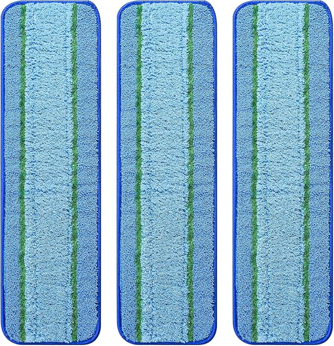 3 Pack Deep Clean Pads for Bona Family of Mops | Washable & Reusable Microfiber Cleaning Pad for Hardwood and Multi-Surface