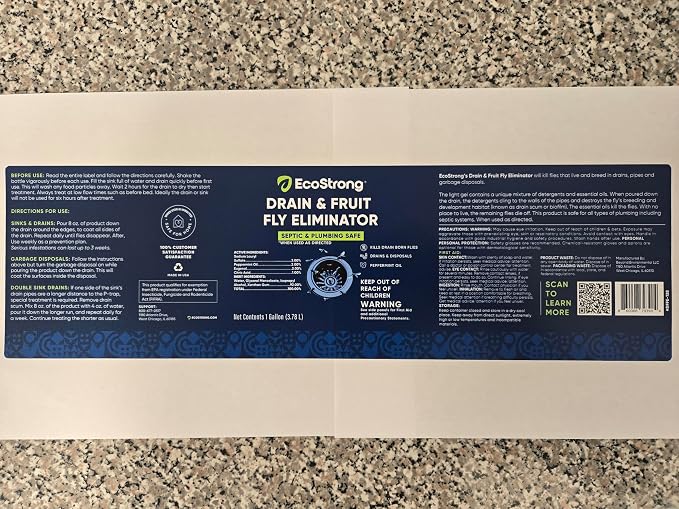 Fruit Fly Drain Treatment | Drain Fly Eliminator | All-Natural, Eliminates Gnats, Sewer Flies and More - Works in All Drains - 1 Gallon