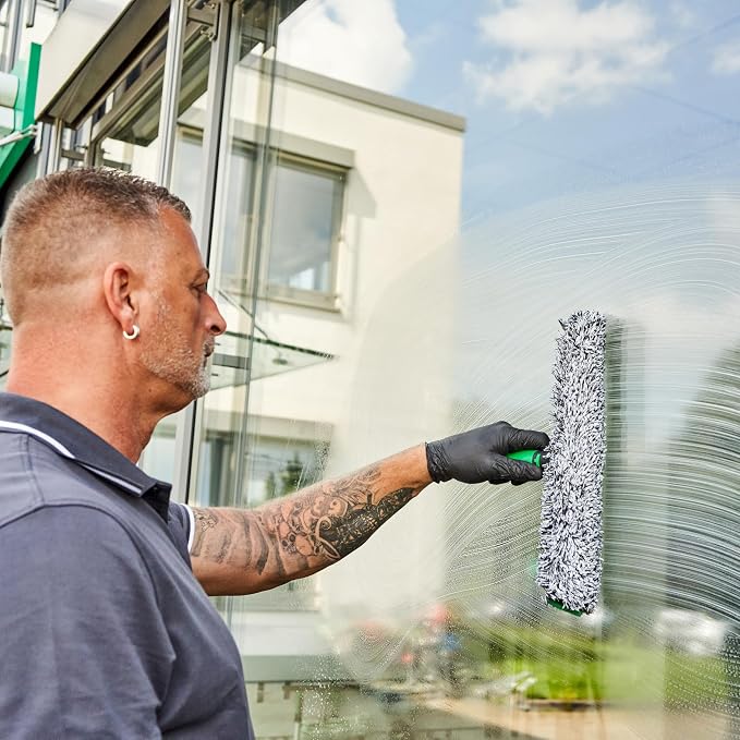 Unger Window Cleaning Kit 3-in-1: 14-in. Squeegee, Washer, Bucket | Complete glass cleaning system; WNK13; includes microfiber washer with T-bar handle & 3-gallon bucket