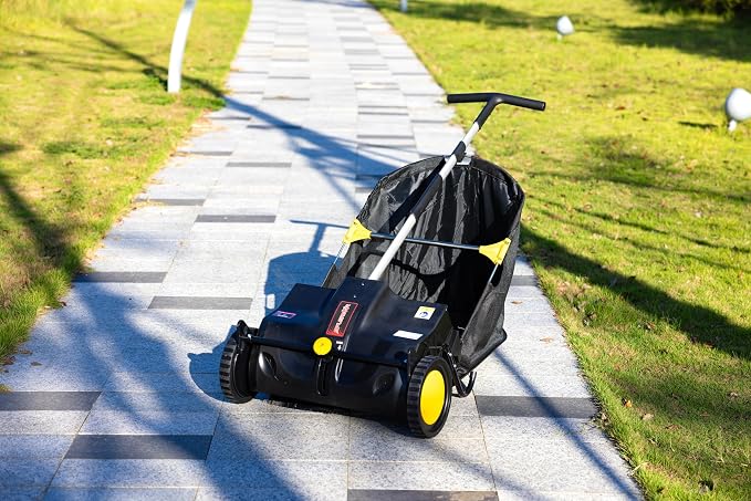 Splendor T-Handle 21' Lawn Sweeper Yard Sweeper for Easy Using Saving Space for Storage Stand up Design