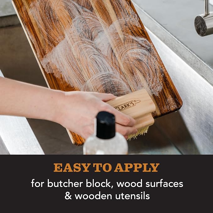 CLARK'S Cutting Board Cleaner Unscented - Soap for Butcher Block, Countertop and Utensils - Cleans and Restores Wood - Use Before Food Grade Mineral Oil