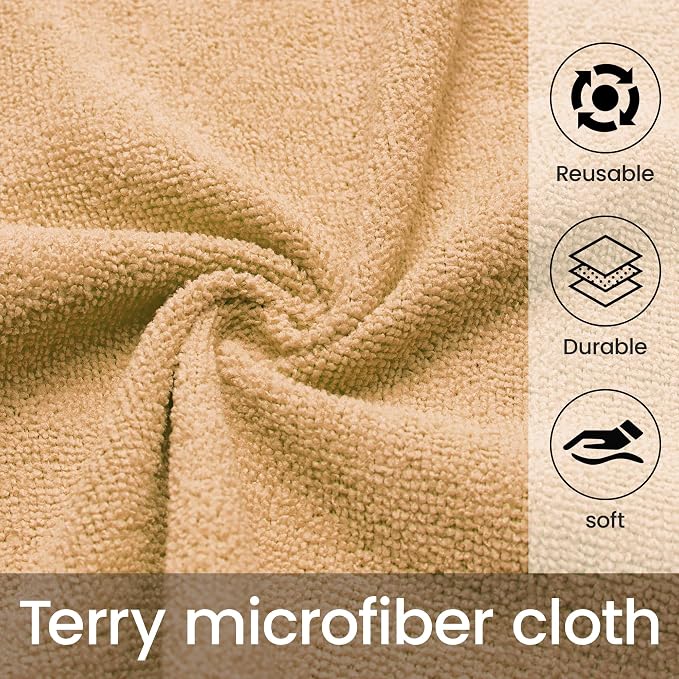 Greenfound Microfiber Cleaning Cloth Roll -80 Pack, 11.5x11.5, Tear Away Towels, Reusable and Washable Rags, Orange