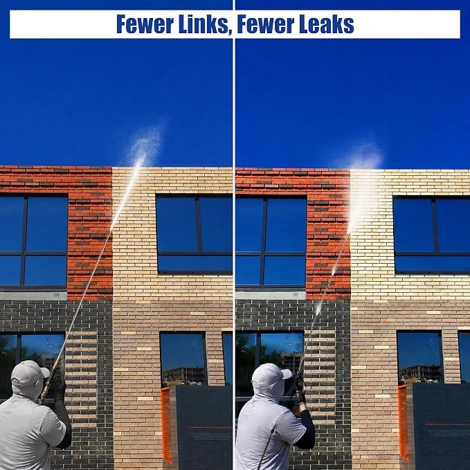 M MINGLE Pressure Washer Extension Wand - 120" Upgrade Power Washer Lance | Pressure Washer Accessories with 5 Nozzle Tips - 30°/90°/120° Curved Rod - 1/4" Quick Connect