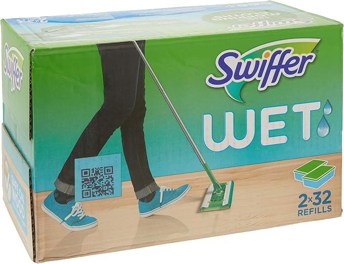 Swiffer Sweeper Wet Mopping Cloths Refills Open Window Fresh 32 Count Pack of 2