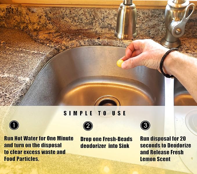 60-Count Sink Garbage Disposal and Drain Cleaner Pods, Freshener & Deodorizer Lemon Scent Capsules
