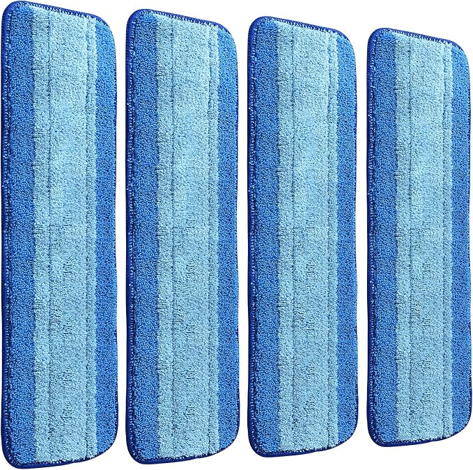 4 Pack Microfiber Cleaning Pads Compatible with Bona Mops, Safe for Hardwood and Hard-Surface Floors, Washable, Reusable
