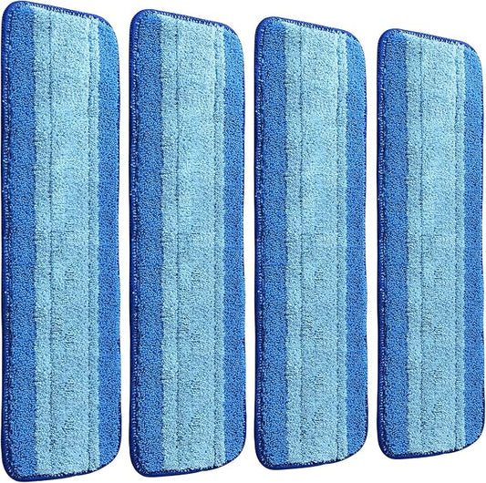 4 Pack Microfiber Cleaning Pads Compatible with Bona Mops, Safe for Hardwood and Hard-Surface Floors, Washable, Reusable