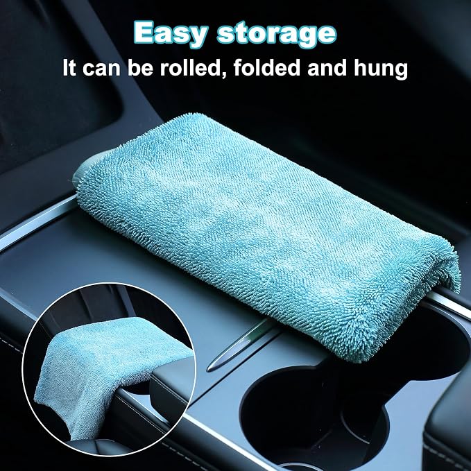 JOYMOOP Microfiber Towels for Cars, 2 Pack 35.4" x 23.6" Car Drying Towel, Blue Reusable Car Towel, Quick Drying Car Microfiber Cleaning Cloth for RVs, SUVs, Trucks