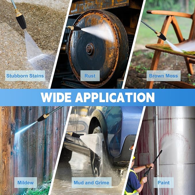 Yupjlia Turbo Nozzle Pressure Washer Tips, 4000 PSI Max, 360° Rotating | Upgrade Pressure Washer Nozzle, 1/4 Quick Connect, Cleaning Patio Driveway Brick Concrete Vinyl Surface, 4.0 GPM 4.0 Orifice