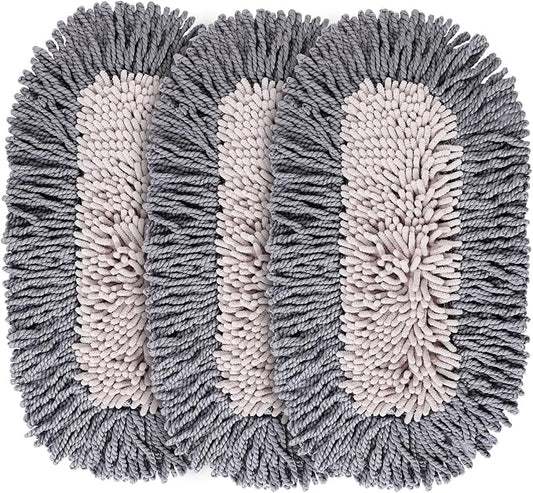 CLEANHOME Microfiber Dust Mop Replacement Pads for Hardwood Floor Cleaning | 3 Packs, Washable and Reusable Chenille Mop Pads