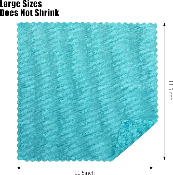 MOONQUEEN 12 Pack Microfiber Cleaning Cloth - Reusable Cleaning Rag, Fast Drying Cleaning Towels,12"X12", Green/Blue/Yellow/Pink