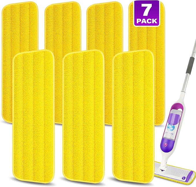 7 Pack Washable Mop Pads for Swiffer PowerMop: Microfiber Wet Mops Refills | Power Mop Pads Reusable Multi-purpose, Hardwood Floor Mop Pads Replacement, for 13''-15'' Spray Mops Multi-surface Floors