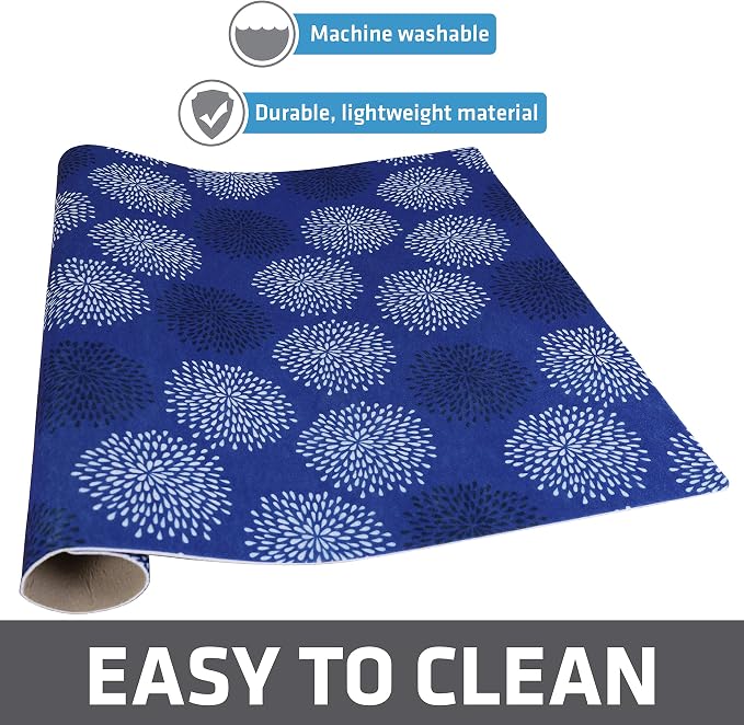 Drymate Jumbo XL Dish Drying Mat (19”x24”), Low-Profile, Super Absorbent, Quick Dry Fabric, Waterproof & Slip-Resistant, for Kitchen Counter, Trimmable, Easy to Clean (USA Made)(GoodBlue)