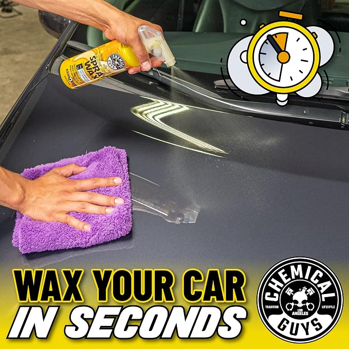Chemical Guys, Blazin' Banana Carnauba Spray Wax, High Gloss Shine, 16 oz | Carnauba spray wax adds deep gloss and a slick layer on clean paint, glass and chrome, sweet banana scent