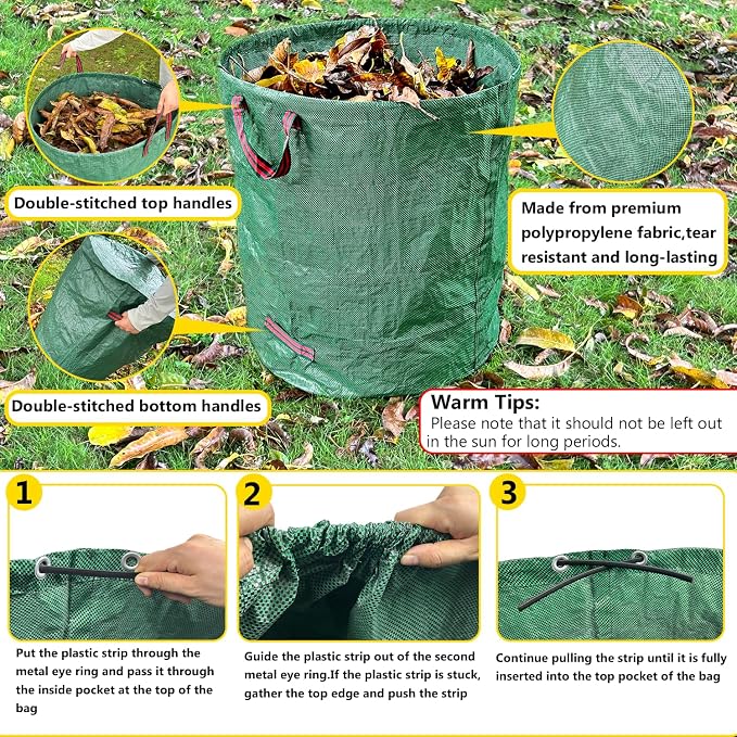 Leaf Scoops Hand Rakes, Leaf Scoops and Claws with Garden Bag and Gloves, Lightweight Plastic Leaf Scoop, Large Leaf Grabbers for Picking Up Leaves, Clippings, Grass(Scoops + Garden Bag)