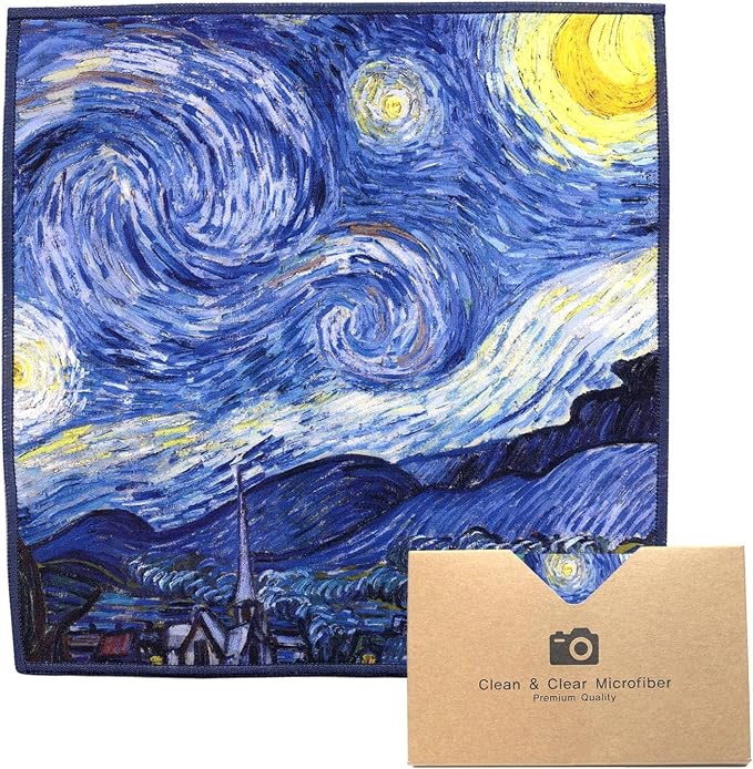 Large [5 Pack] Classic Art (Gogh Starry Night) - Ultra Premium Quality Microfiber Cleaning Cloths (Best for Camera Lens, Glasses, Screens, and All Lens.), Microfiber Cloth