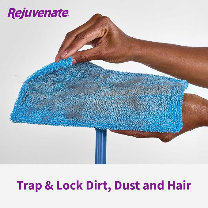 Rejuvenate Microfiber Sweeper Pads, Fit Swiffer Sweeper Mops for A Sustainable Alternative to Disposable Cleaning Pads, Trap Dirt, Dust and Hair and Remove Dirt and Grime, 5 Count