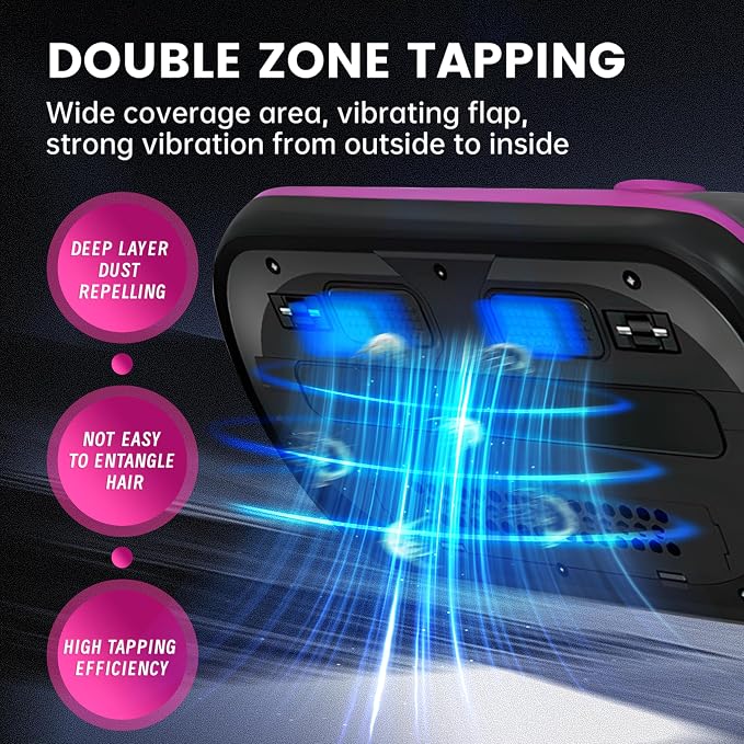 PATO Mattress Vacuum Cleaner, Wireless Handheld Bed Vacuum Cleaner with UV-C Light, HEPA Filter and Ultrasonic Vibration, 12KPa, Suitable for Beds, Sofas, Car Seats, Carpets (Purple)