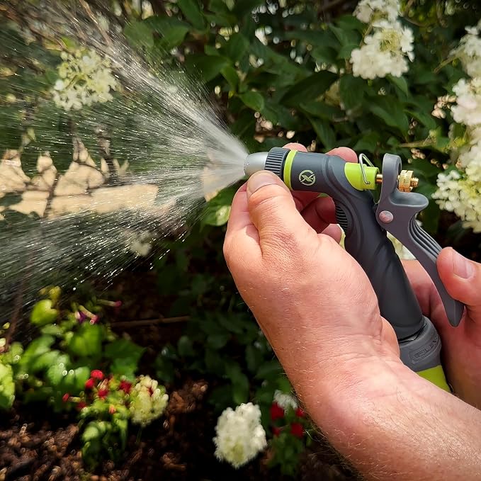 Flexzilla Metal Adjustable Pistol Grip Garden Hose Nozzle Sprayer with Durable Metal Construction & Variable Water Flow