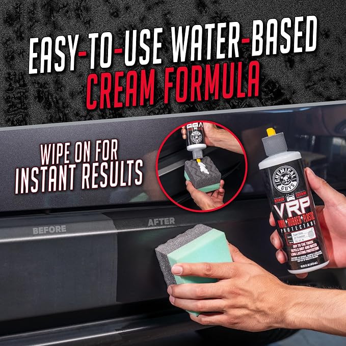 Chemical Guys, VRP Vinyl, Rubber & Plastic Dressing, Dry to Touch, 16 oz | Satin shine on tires, trim, dashboards and weatherstripping, non-greasy and dry to the touch, indoors or out