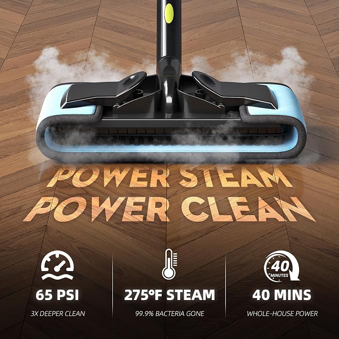 Heavy-Duty Steam Cleaner for Home, 1500W High Pressure | Multipurpose Steamer for Cleaning with 22 Accessories for Tile, Grout, Hardwood Floors, Bathroom, Kitchen & Car Detailing