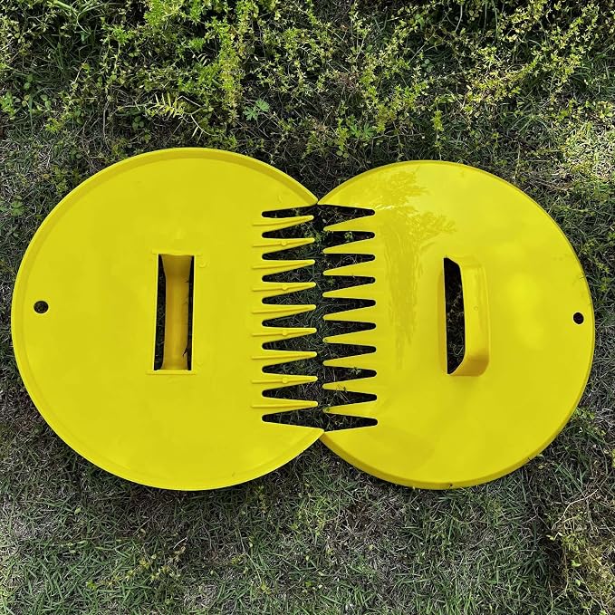 Leaf Scoops Hand Rakes - Lightweight, Garden and Yard Leaf Scoops Hand Rakes, Durable Grabber Tool for Scooping Up Leaves, Spreading Mulch, Gardening( 1 Pair, Yellow)