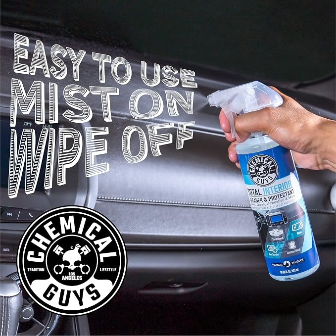 Chemical Guys, Total Interior Cleaner & Protectant for Cars, 16 oz, 2 Pack | Cleans dashboards, seats, door panels, trim and glass in one step, leaving a fresh, streak-free, factory-style look