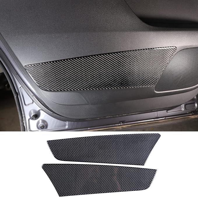 Door Anti-Kick Pad Stickers for Honda Pilot 2016-2022/Ridgeline 2017-2023/Passport 2019-2023, Inner Car Door Anti-Collision Mat, Interior Door Trim Panel, Carbon Fiber (Rear Door Trim Panel Sticker)
