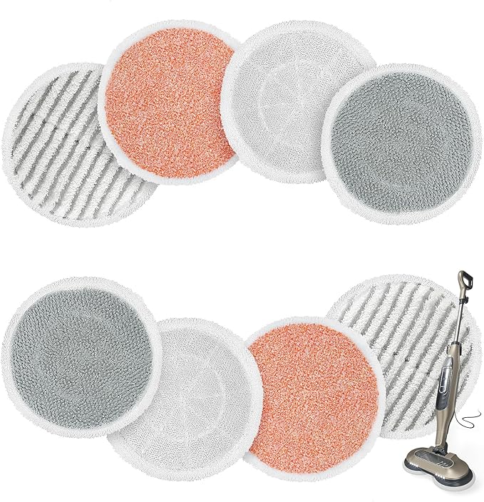 AIR U+ 8 Pack Multifunctional Steam Mop Pads for Shark Steam & Scrub Mop | Washable Steam Mop Pads for Various Floor Type, for Shark S8201 S8001 S7001 S7201 S7000AMZ S7000 S7005 S7020 S7001C Steam Mop