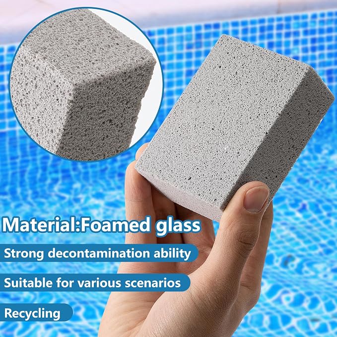 16 Pcs Pools Pumice Stone, 2 Size Pool Cleaning Pumice Block, Pools Tile Cleaner Stone for Swimming Pool Spa Kitchen Bathroom Stain and Rust Removing