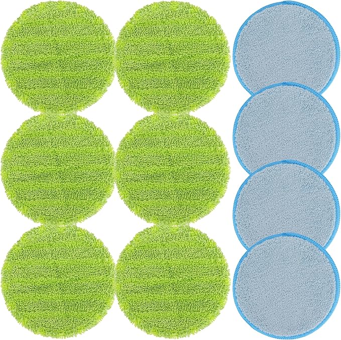 Electric Mop Pads, 6.3inch Floor Cleaning Round Spin Mop Pads for Electric Mop, 6.3inch Round Spin Electric Mop Pads (10 Pack)